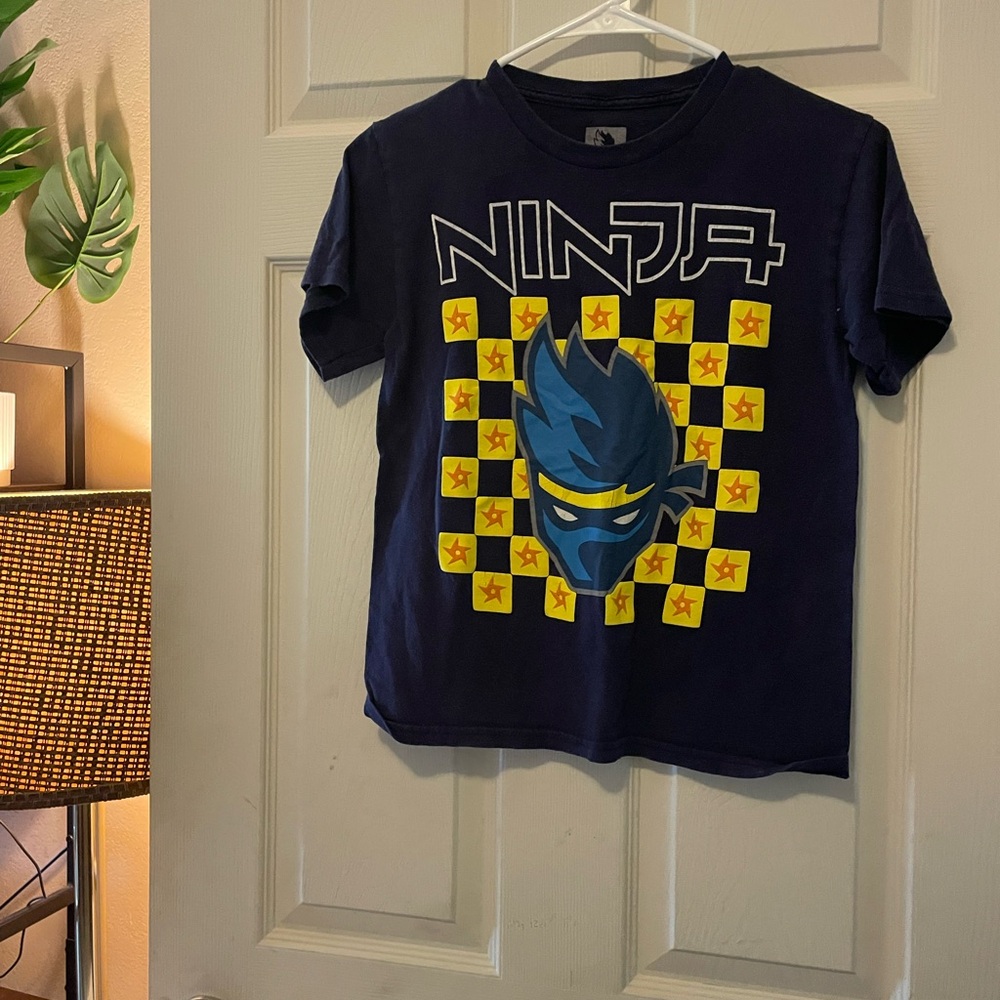 Ninja Kids T-Shirt - Blue and Yellow small fits size 8 to 10